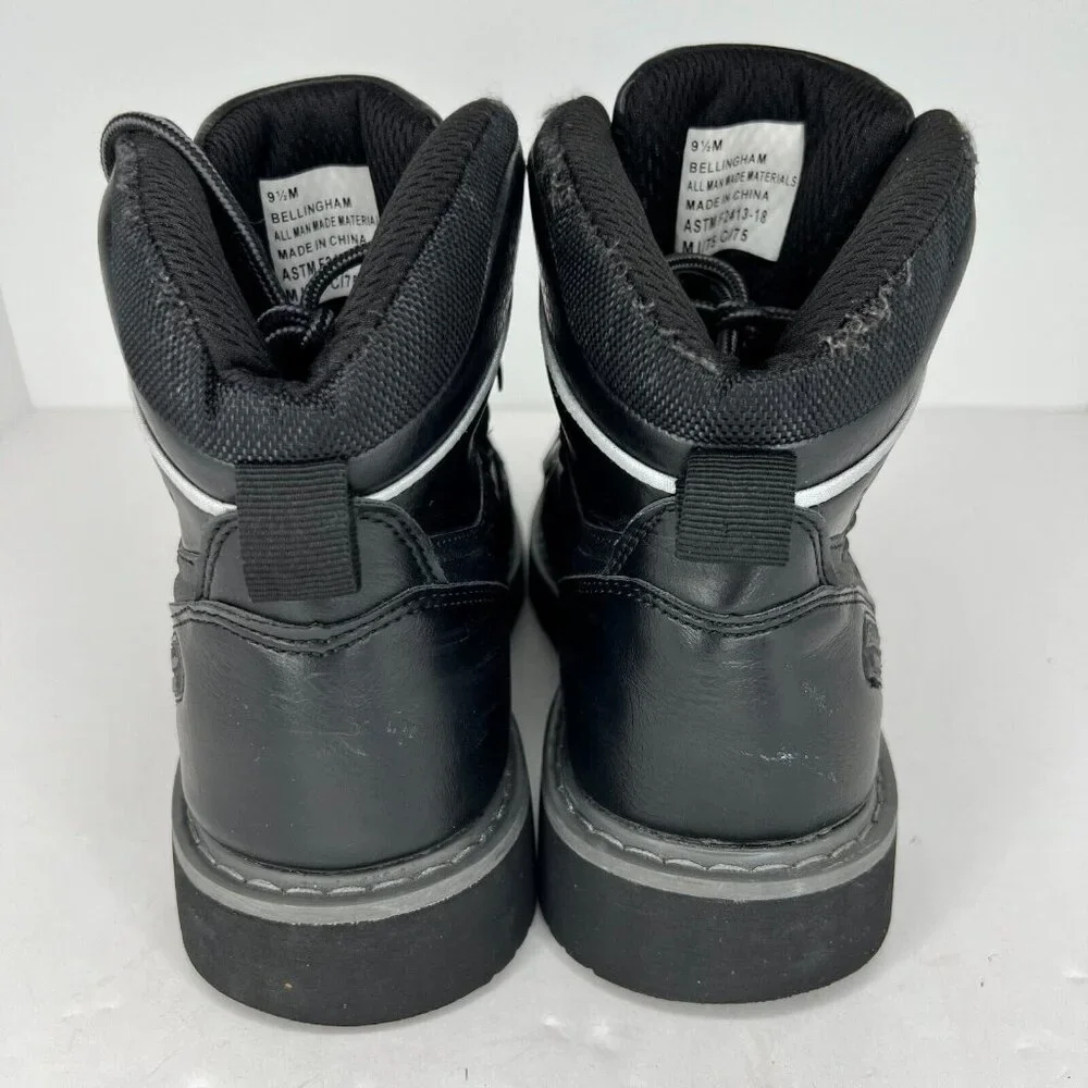Eddie Bauer Mens Bellingham Black Steel Toe Lace Up Ankle Size 9.5 M Work Boots